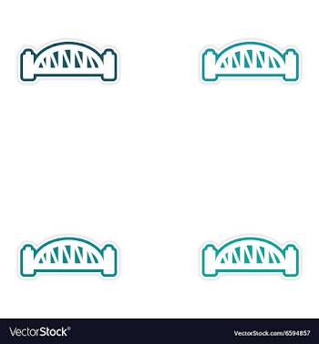 Set of stickers Australian bridge on white vector image