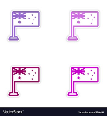 Set of stickers Australian flag on white vector image
