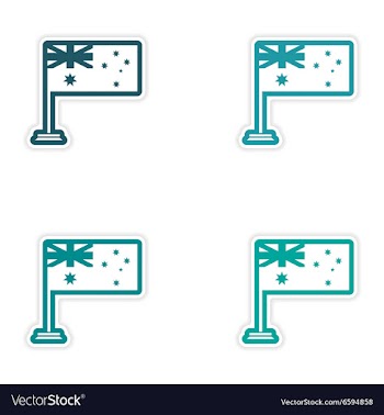 Set of stickers Australian flag on white vector image