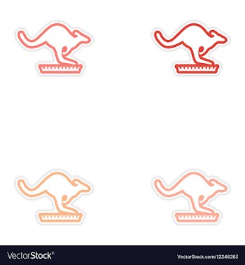 Set of stickers Australian kangaroo on white vector image