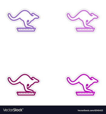 Set of stickers Australian kangaroo on white vector image