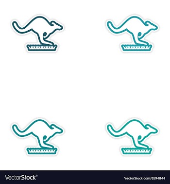Set of stickers Australian kangaroo on white vector image