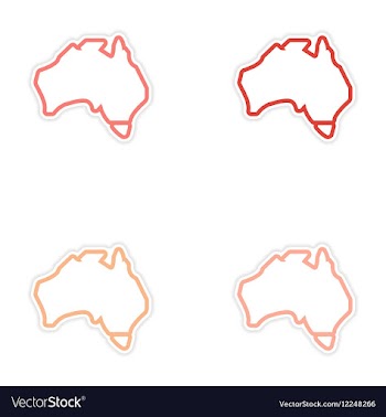 Set of stickers Australian map on white background vector image