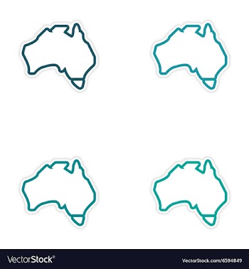 Set of stickers Australian map on white background vector image