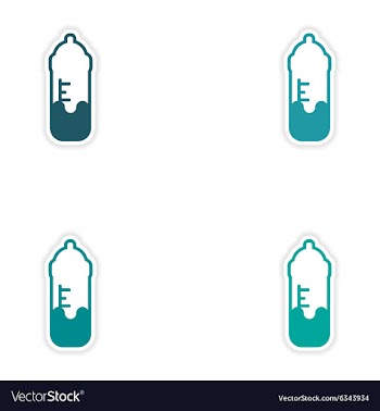 Set of stickers baby bottle on white background vector image
