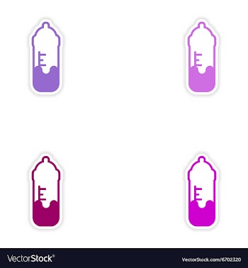 Set of stickers baby bottle on white background vector image