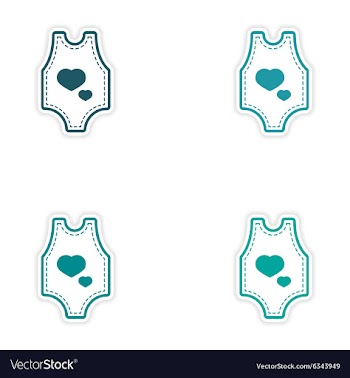 Set of stickers baby clothes on white background vector image