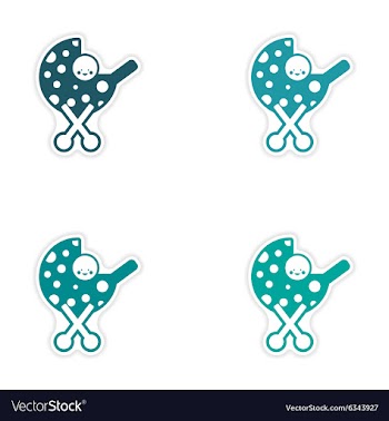 Set of stickers baby in stroller on white vector image