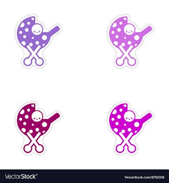 Set of stickers baby in stroller on white vector image