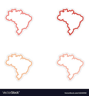 Set of stickers Brazilian map on white background vector image