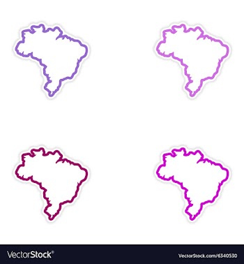 Set of stickers Brazilian map on white background vector image