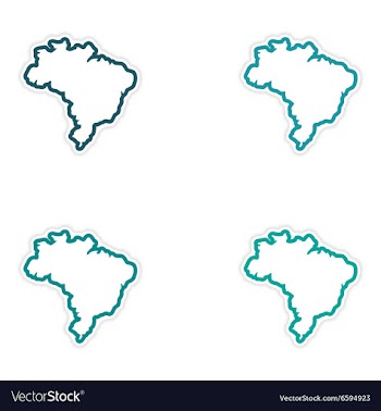Set of stickers Brazilian map on white background vector image