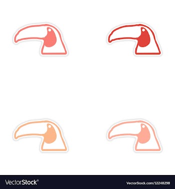 Set of stickers Brazilian toucan on white vector image