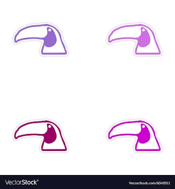 Set of stickers Brazilian toucan on white vector image