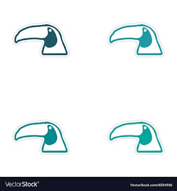 Set of stickers Brazilian toucan on white vector image