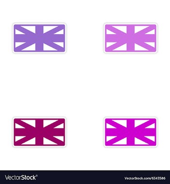 Set of stickers British flag on white background vector image