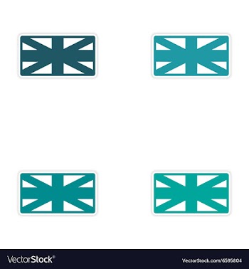Set of stickers British flag on white background vector image