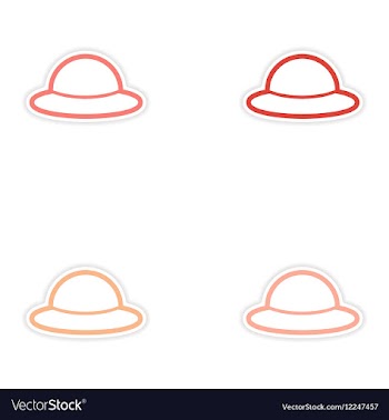 Set of stickers British hat on white background vector image