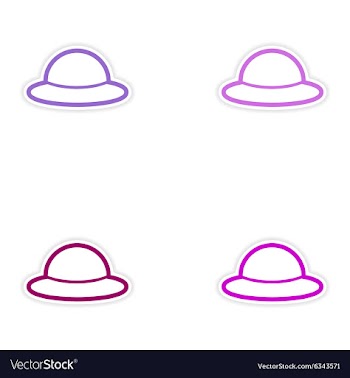 Set of stickers British hat on white background vector image