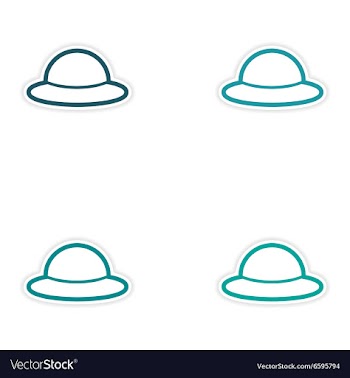 Set of stickers British hat on white background vector image