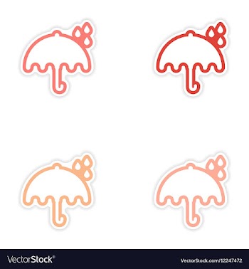 Set of stickers British umbrella on white vector image