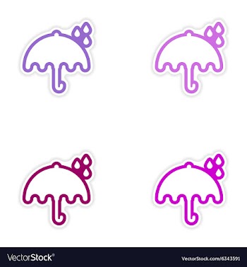 Set of stickers British umbrella on white vector image