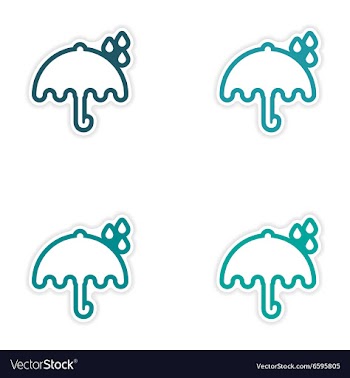 Set of stickers British umbrella on white vector image