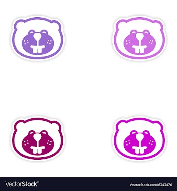 Set of stickers Canadian beaver on white vector image