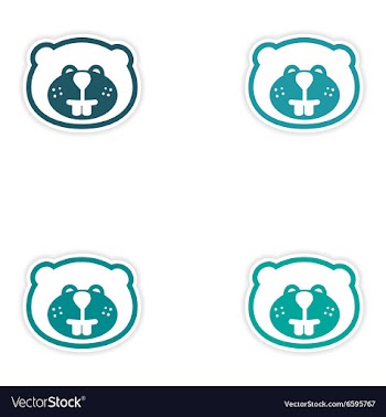 Set of stickers Canadian beaver on white vector image