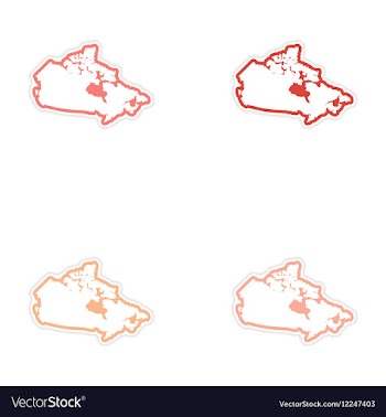 Set of stickers Canadian map on white background vector image