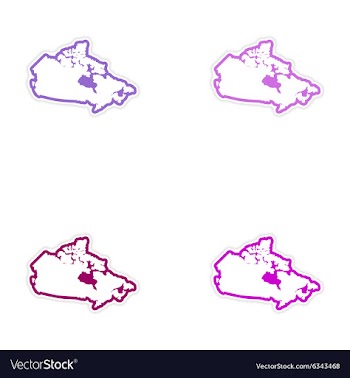 Set of stickers Canadian map on white background vector image