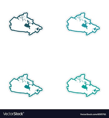 Set of stickers Canadian map on white background vector image