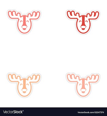 Set of stickers Canadian moose on white background vector image
