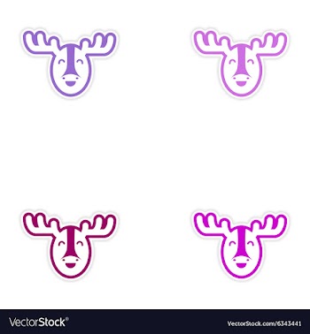 Set of stickers Canadian moose on white background vector image