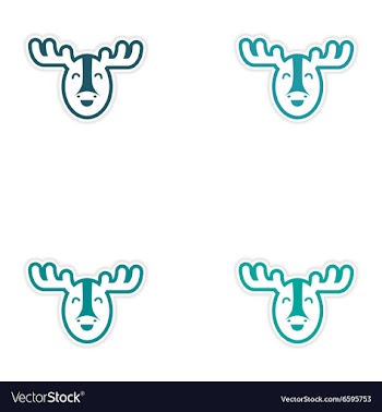 Set of stickers Canadian moose on white background vector image