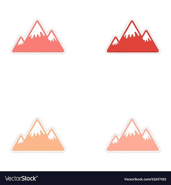 Set of stickers Canadian mountain on white vector image