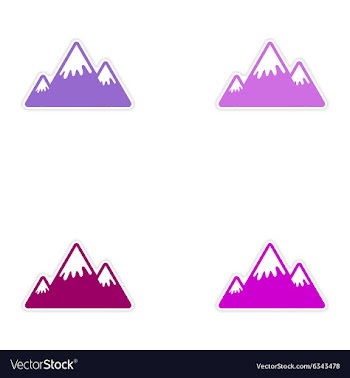 Set of stickers Canadian mountain on white vector image