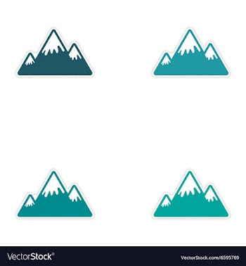 Set of stickers Canadian mountain on white vector image