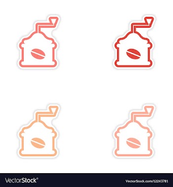Set of stickers coffee grinder on white background vector image