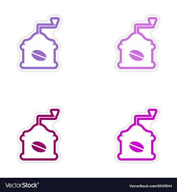 Set of stickers coffee grinder on white background vector image
