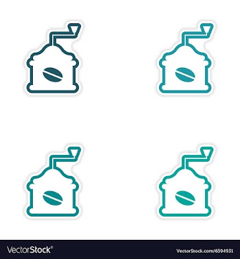 Set of stickers coffee grinder on white background vector image