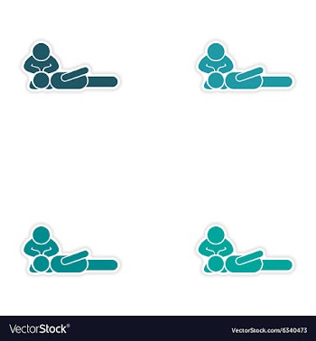 Set of stickers first aid on white background vector image