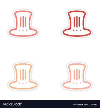 Set of stickers hat Lincoln on white background vector image