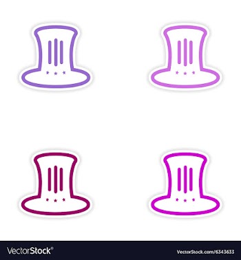 Set of stickers hat Lincoln on white background vector image