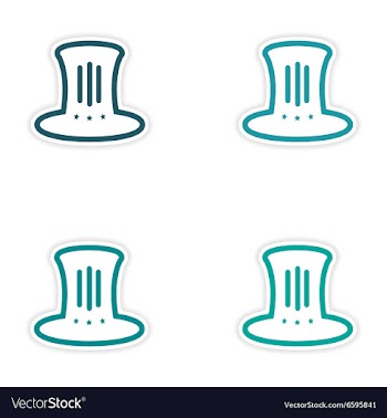 Set of stickers hat Lincoln on white background vector image