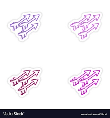 Set of stickers Indian arrows on white background vector image