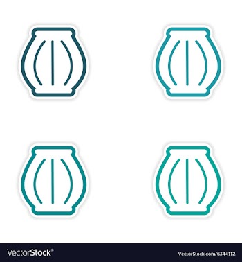 Set of stickers Indian basket on white background vector image