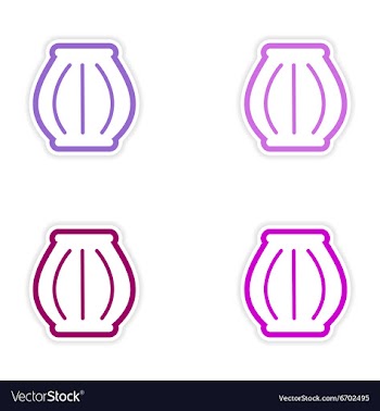 Set of stickers Indian basket on white background vector image