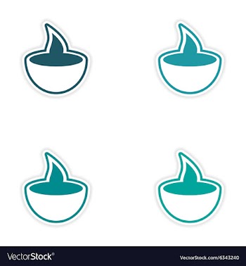 Set of stickers Indian candle on white background vector image