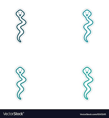 Set of stickers Indian cobra on white background vector image